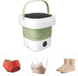 REN® Camping Wasmachine - Mini Wasmachine - Wasmachines - Opvouwbare Kleine Wasmachine en Droger - 7.5L - met Afvoer - Groen - 30cm x 30cm x 33cm; 2.08 kg — thumbnail 2