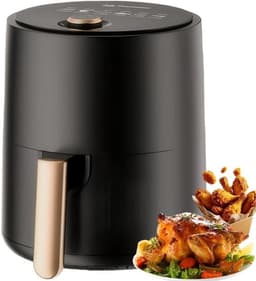 Ulisem - Airfryer - Mini airfryer - 4.5 liter - 360° circulatie - 24 menu's - Vaatwasserbestendige antiaanbakmand - Met voorverwarming en schudden - Automatische uitschakeling - Geschikt voor keuken of camping - Compact en draagbaar — thumbnail 1