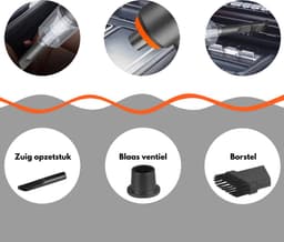 Auto Stofzuiger Draadloos 2.0 - Nat & Droog - Kruimelzuiger - Handstofzuiger - Kruimeldief - Kleine Stofzuiger - Draadloze stofzuiger - Air Duster - Zwart — thumbnail 2