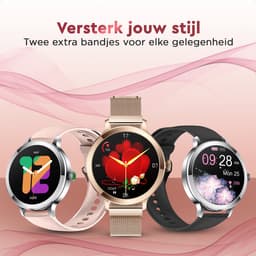 Golden Sound AMOLED Smartwatch Dames - 3 extra bandjes - Horloge dames - Geschikt voor elke laptop en smartphone - Stappenteller - Slaapmonitor - Saturatiemeter - 42mm — thumbnail 12