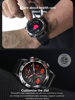 WizBay Premium Select® Sport Smartwatch - 1,39 Inch IPS Scherm - Bluetooth Bellen - Hartslag Bloeddruk Zuurstof - 100+ Sportstanden - 400mAh - Zwart — thumbnail 9