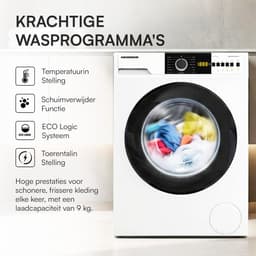 Heinner HWM-VT2914IVCHA+++ Wasmachine 9 kg – 15 Wasprogramma’s – Anti-kreukfunctie – Digitaal Display – 1400 tpm – Energieklasse A – Wit – 5 Jaar Garantie — thumbnail 7