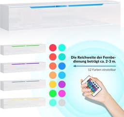 Zwevend Lowboard TV-meubel Wit Hoogglans met LED Verlichting — thumbnail 6