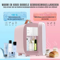 DnA® Mini vriezer - Diepvries - 4L - Mini Koelkasten - Roze - 16cm x 14cm x 21cm — thumbnail 6