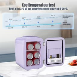 DnA® Mini vriezer - Diepvries - Mini Koelkasten - 4L Mini Fridge - Paars - 28cm x 20cm x 29cm — thumbnail 8