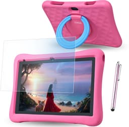 Kindertablet 10 inch – Tablet Kids – 96 GB - Tablet Kinderen – Kindertablet vanaf 3 jaar – 6000mAh - Ouderlijk Toezicht – Android 15 – Roze – 2026 Model - WiseQ — thumbnail 1