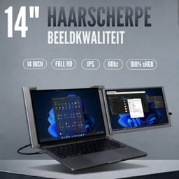 Portable Monitor Link 14.1" - Full HD IPS - 1-Kabel - Draagbare monitor voor laptop - Extra scherm laptop - Incl. Draagtas — thumbnail 3