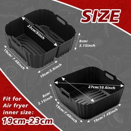 Silicone Airfryer Vorm Accessoires, Airfryer Pan Gescht voor Philips Airfryer 2000 6.2L NA230, Air Fryer Liners voor Cosori 5.5L 6 L 6.2L, Siliconen Bakvorm voor Heteluchtfriteuse voor Ninja — thumbnail 4
