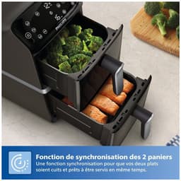 Philips 4000 Series Dual-Stacked Dubbele Airfryer – NA461/00 - 2 Lades (Sync) – 10 L – Tot 6 Personen – Bespaart 45% Ruimte — thumbnail 15