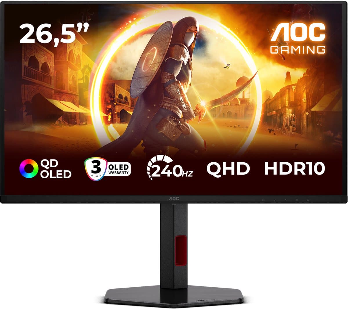 AOC G4 Q27G4ZDR - QHD OLED Gaming Monitor - 240hz - HDMI 2.1 - USB-Hub - Ergonomisch Design - 27 inch — afbeelding 1