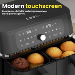 Dubbele Airfryer XXL 9L - 2×4.5L - 3200W - 11 Programma’s - Smart Finish & Match Cook - 60–200°C Instelbaar - PFAS-vrij - Vaatwasserbestendige Manden - COOK-IT — thumbnail 7