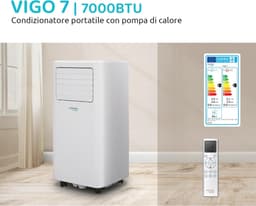 Draagbare Airconditioner 7000 BTU met Warmtepomp en Luchtontvochtiger - Hoogwaardige Koeling en Verwarming — thumbnail 7