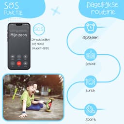 ISHIVA® GPS Horloge Kind geschikt voor Simkaart (4G GPS)–Smartwatch Kinderen met HD-camera & Videobellen - Kinder Smartwatch - Smartwatch Kind-1000 mAh Long Battery–IP65 Waterdicht–SOS Knop–School Mode-Veilige Zones-GPS Tracker–2 Jaar Garantie–Blauw — thumbnail 10