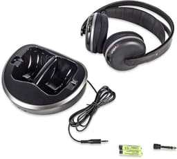 Nedis Draadloze TV-Koptelefoon – Over-Ear – RF – 100 m – 11 uur Batterij – Laadstation – Zilver — thumbnail 7