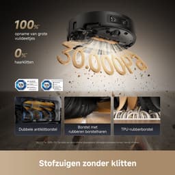 Dreame Aqua 10 Ultra Roller Complete Black – Robotstofzuiger met dweilfunctie – 30.000Pa Zuigkracht – AquaRoll™ & ThermoHub™ 100°C zelfreiniging – Tapijtveilig & slim Omnesight™ 2.0 navigatie – Voor harde vloeren & drempels — thumbnail 5