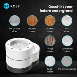 KOJY Wasmachine dempers - Wasmachine Verhoger - Stapelbaar - geschikt voor wasmachine en wasdroger - wit/zwart — thumbnail 2