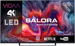Salora FOD55UV - Smart tv 55 inch - 4K TV - 55 inch tv - Smart TV - Borderless - Zwart - 2025 — thumbnail 1