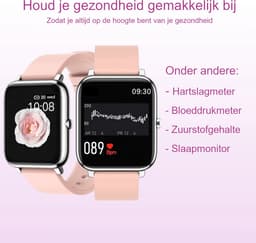 Belesy® HUNDRED - Smartwatch Dames - Smartwatch Heren - Horloge - 1.3 inch - Kleurenscherm - Full Touch - Stappenteller - Multi Sport - 100+ Watchfaces - Siliconen - Roze — thumbnail 8