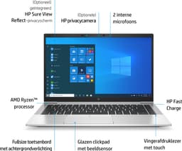 HP EliteBook 845 G8 AMD Ryzen™ 5 PRO 5650U Laptop 35,6 cm (14") Full HD 8 GB DDR4-SDRAM 256 GB SSD Wi-Fi 5 (802.11ac) Windows 10 Pro Zilver — thumbnail 12