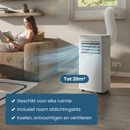 Auronic Mobiele Airco - 7.000 BTU - 3-in-1 - Airconditioning met 2 Raamafdichtingskits - Ventilator - Ontvochtiger - tot 20m² koelen - Wit — thumbnail 3