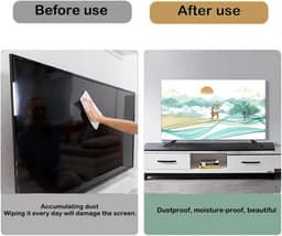 Universele TV-stofhoes met elastische rand - stofwerend voor flatscreen, curved en wandmontage tv's - Chinese bladmotieven voor binnen — thumbnail 7