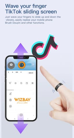 WizBay Premium Select® Smart Ring LED Dark Grey Zilver - Maat 9 - Hartslag Slaap Zuurstof - Gesture - Multi Sport Modi — thumbnail 7