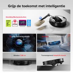 Roborock Saros Z70 – Robotstofzuiger en dweilrobot – Met OmniGrip-arm – 22.000 Pa – Aangedreven door AI – 7,98 cm ultradun – FlexiArm Riser – Tech AdaptiLift-chassis – Vermijdt obstakels – Multifunctioneel dock 4.0 — thumbnail 4