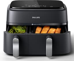 Philips 3000 Series Dual Airfryer - NA351/00 - Dubbele Mand - 9L - Tot 6 Personen - Zwart/Zilver — thumbnail 12