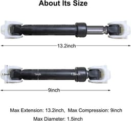 Schokdemper voor wasmachine (8182703) — Met gespen aan beide uiteinden — Anti-vibratie-/anti-schudstang voor voorlader — Dempingsaccessoire-4-Pack — thumbnail 3