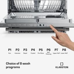 Klarstein Vaatwasser Luxara inbouw – geïntegreerde vaatwasser voor 14 couverts, met 8 programma's, AquaStop protectie, eco wasprogramma en gering waterverbruik,6L - voor Keuken - Snelprogramma - glas - Dishwasher - Afwasmachine — thumbnail 8