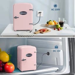 NETTLIFE Mini Koelkasten 4L - 12V/230V Auto Aansluiting - 25dB - Vrijstaand - Geschikt voor dranken cosmetica voedsel - Minikoelkast ideaal - voor in de auto - kamer - camping - kantoor - Roze — thumbnail 8