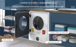 Wäschetrockner 3,0 kg – 830 W – 62 dB – 5 programma's – wandmontage – compact – voor wasruimtes – 49,5x43,5x59,5 cm – 1 st – wit — thumbnail 13