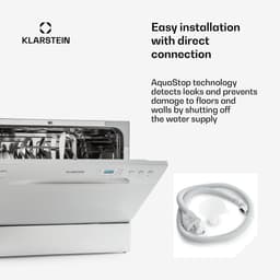 Klarstein Vaatwasser Mini voor 6 Gedecke, Leiser vaatwasser klein met 6 spoelprogramma's, Kleiner Tisch vaatwasser voor Zuhause, kantoor en Camping, vaatwasser Mini met Wasseranschluss - Tafelvaatwasser - 6 Maatgedekken 49 dB 45 cm 1380W — thumbnail 11