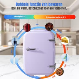 DnA® Mini vriezer - Diepvries - Mini Koelkasten - 4L Mini Fridge - Paars - 28cm x 20cm x 29cm — thumbnail 6