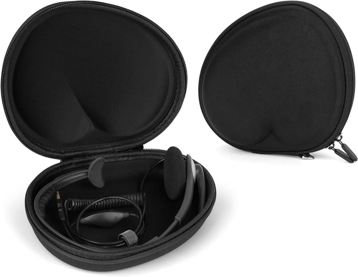 Allecto - Hoofdtelefoon Draagtas - Beschermende tas - Zwart - Compatibel met Logitech Stereo, Plantronics Blackwire 3220, Jabr Engage 75 - Vervangende headset case met harde schaal. — afbeelding 1