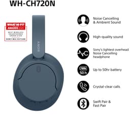 Sony WH-CH720N – Draadloze over-ear koptelefoon met Noise Cancelling - Blauw — thumbnail 16