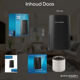 Erikssøn Luchtreiniger Elite - Zwart - 240 m3/u - Vermindert Stof En Pollen - Hepa 14 Filter - Instelbare Ionisator - Air Purifier - Extra stil in slaapmode - Clean Air — thumbnail 10