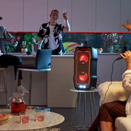 Party speaker met microfoon - Karaoke set - bluetooth - 13 speeltijd - super bass - LED lichteffecten — thumbnail 3