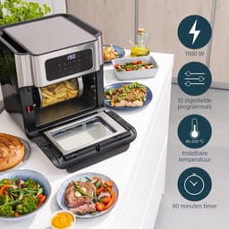 Princess Airfryer Oven 182065 - Heteluchtfriteuse en Oven in één - Groot 10 liter - 3 bakplaten - Rotisseriemand - RVS - Touchscreen — thumbnail 9