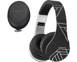 PowerLocus P1 Bluetooth Koptelefoon – Draadloos – Over Ear – Met Microfoon – Inklapbaar - incl. Hoes – Zwart/Zilver