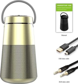 HOPESTAR H33  Goud draagbare draadloze Bluetooth-luidspreker FM-zender Powerbank — thumbnail 1