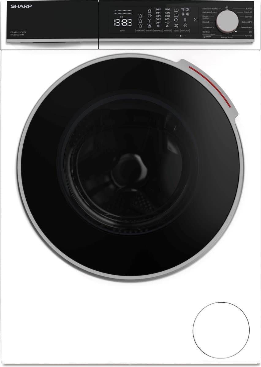 Sharp ESNFL814CWDABX - Wasmachine - 8 kg — afbeelding 1