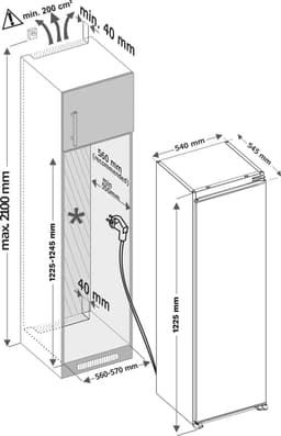 Inventum IKK1222S 122 cm energiezuinige inbouw koeler - Zeer stil - Koelkast 193 liter - Superkoelen - Vakantiestand - Vershoudlade - Sleepdeur - Wit — thumbnail 6