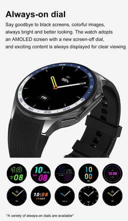Knobbout 1.43 inch AMOLED-scherm met 3D-ontwerp Smartwatch - Slimme opnamefunctie- 4 GB interne opslag - MP4-video-ondersteuning - Nieuwste ATS3085S Gen 2-chipset - Ingebouwde kompasfunctie - Zwart staal+ zwart lederen + blauwe siliconen horlogeban — thumbnail 7
