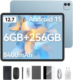 Blackview LINK 8 Tablet - Octa Core G100 Tablet - 12.7 Inch - 18 GB RAM + 256 GB ROM - Android 15 Tablet - Met Toetsenbord(QWERTY), Beschermhoes, Muis, Stylus - 8400 mAh - 90 Hz 2K FHD Scherm - Widevine L1 - 5G WiFi - Gezichtsherkenning - Blauw — thumbnail 1