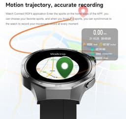 Knobbout 1.53" Stijlvolle Sport Smartwatch – NFC- Kompas, Hoogtemeter, Barometer-Bluetooth Bellen - Draadloos Opladen - hartslag, bloeddruk, zuurstofgehalte (SpO₂) - AI Assistent - medicatie innemen alert - Zwart Leren + Siliconen Band — thumbnail 15