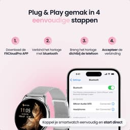 Siltcon® Auréa Smartwatch Dames & Heren - Horloge Dames - Stappenteller Horloge Dames - Hartslagmeter - Slaapmonitor - Saturatiemeter - Geschikt voor iOS/Android - AMOLED - RVS - Elke pols - Incl. 5 Bandjes — thumbnail 10