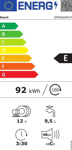 Bosch SMS26AW01F - Serie 2 - Vaatwasser - Vrijstaande vaatwasser - 60 cm - Wit - Extra Droog: optie voor extra grondige droogresultaten — thumbnail 2