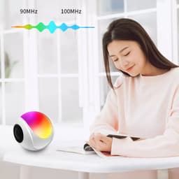 Crrynuo - Bluetooth Speaker - LED Licht Speaker - FM Radio Speaker - 1 Stuk - 360° Audio - 5W - Wit — thumbnail 5