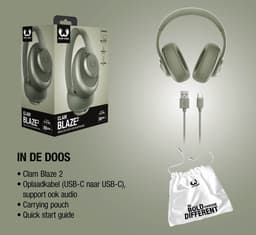 Fresh 'n Rebel Clam Blaze 2 – Draadloze Bluetooth Koptelefoon – 80 uur Speelduur – Inclusief App - Met volume wiel - Dried Green — thumbnail 9
